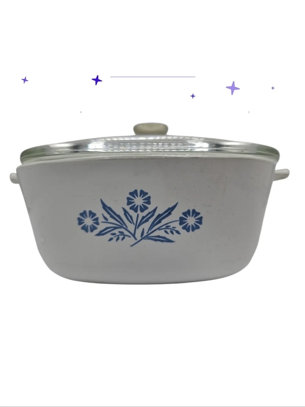 Corning Ware P-1 1/2- B Blue Cornflower 1.5 qt Casserole w/P-7-C-1 glass Lid Vtg